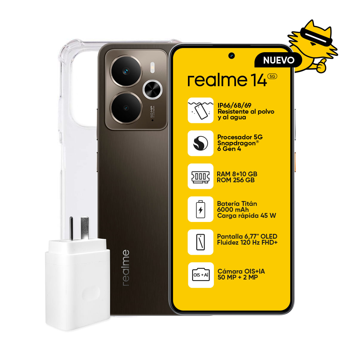 Celular Realme 14 5g Gris Titanio 8/256gb 6.67''